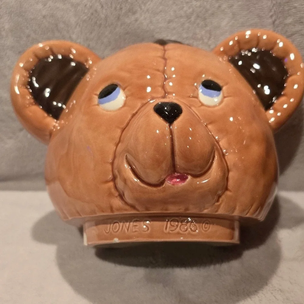 Vintage Ceramic Teddy Bear Cookie Jar Collectible‎ Cute Kitchen Decor